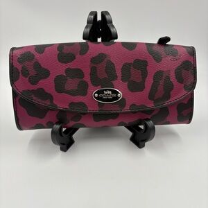 Coach Leopard Snap Closure Long Leather Envelope Wallet